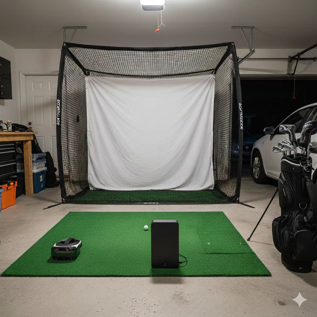 XR golf simulation in a compact space